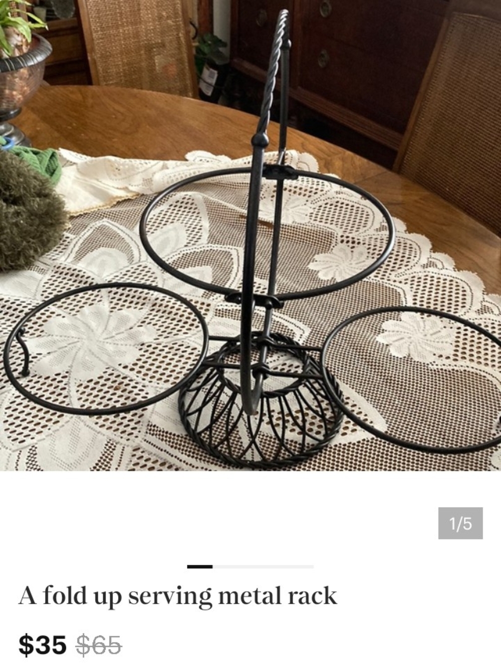 Black 3-Tier Metal Serving Rack
